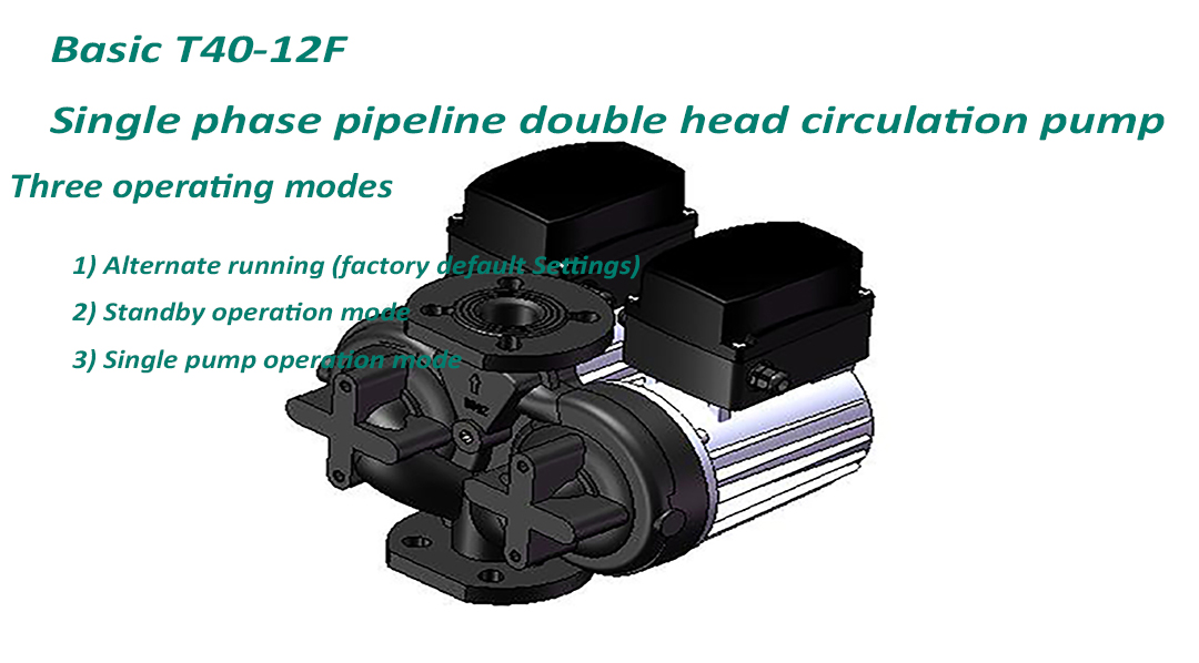Pompe de circulation à double tête pour pipeline monophasé Basic T40-12F