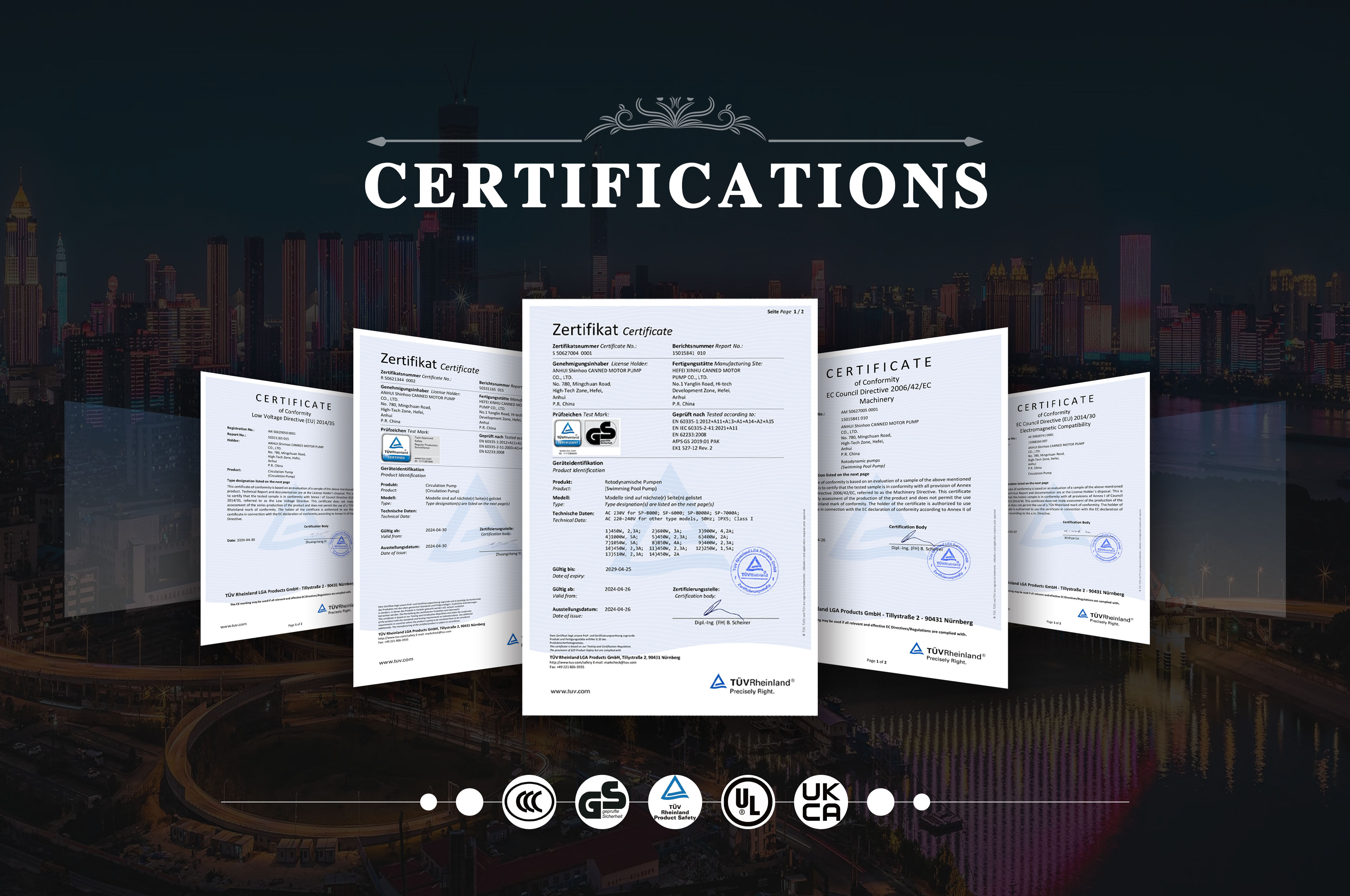 Certifications Shinhoo